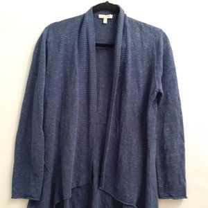 EILEEN FISHER BLUE  OPEN CARDIGAN SIZE S  LINEN COTTON BLEND